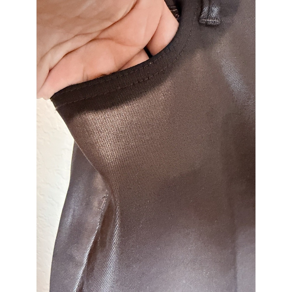 White House Black Market Coated High Rise Skinny Pant Sz 4R Cabernet - Picture 2 of 8